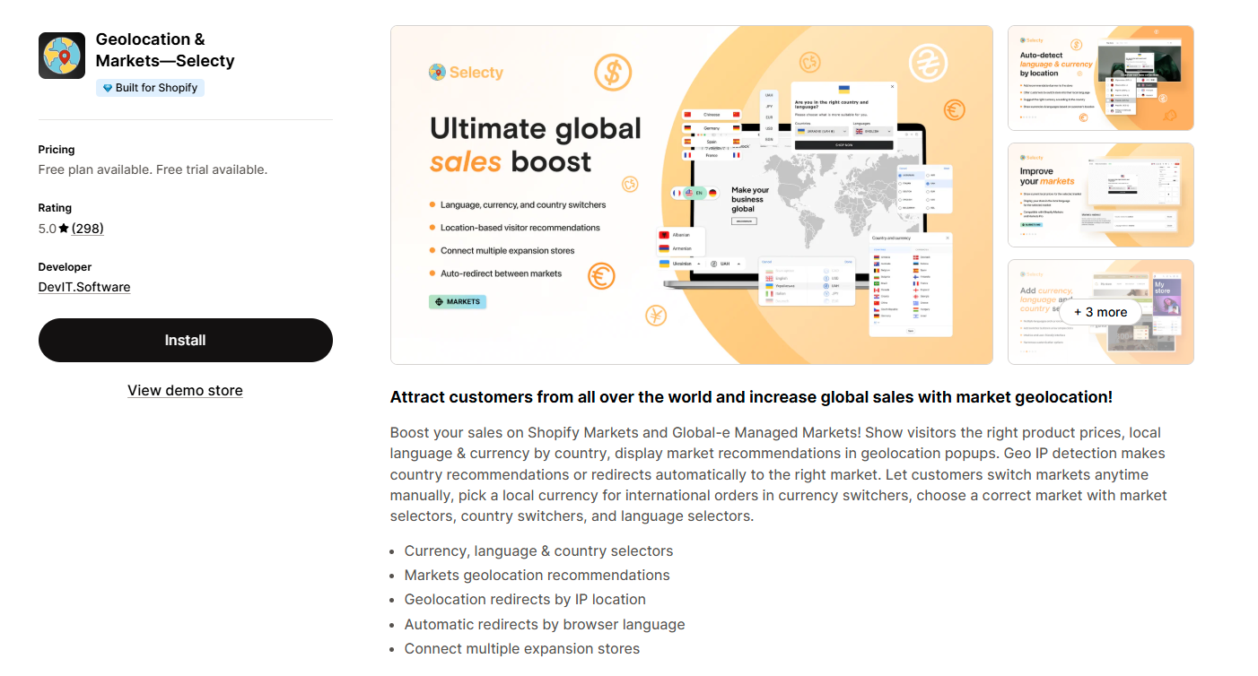 Geolocation & Markets—Selecty